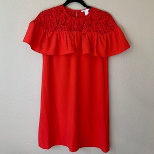 Red Lace and Ruffle H&M Dress